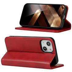 Handytasche Stand Schutzhülle Flip Leder Hülle D05T für Apple iPhone 14 Plus Rot