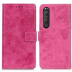 Handytasche Stand Schutzhülle Flip Leder Hülle D05Y für Sony Xperia 1 III Pink