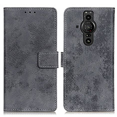 Handytasche Stand Schutzhülle Flip Leder Hülle D05Y für Sony Xperia PRO-I Grau