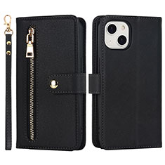 Handytasche Stand Schutzhülle Flip Leder Hülle D06T für Apple iPhone 13 Schwarz