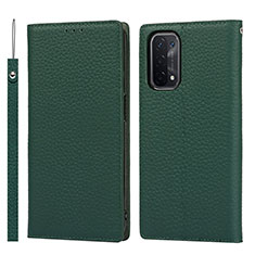 Handytasche Stand Schutzhülle Flip Leder Hülle D06T für Oppo A74 5G Grün