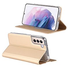 Handytasche Stand Schutzhülle Flip Leder Hülle D06T für Samsung Galaxy S23 5G Gold