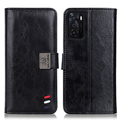 Handytasche Stand Schutzhülle Flip Leder Hülle D06Y für Oppo A55S 5G Schwarz