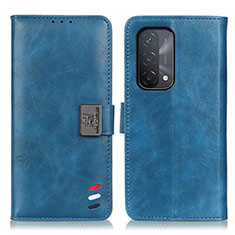 Handytasche Stand Schutzhülle Flip Leder Hülle D06Y für Oppo A74 5G Blau