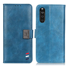 Handytasche Stand Schutzhülle Flip Leder Hülle D06Y für Sony Xperia 10 III Blau