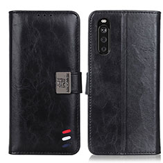 Handytasche Stand Schutzhülle Flip Leder Hülle D06Y für Sony Xperia 10 III Lite Schwarz