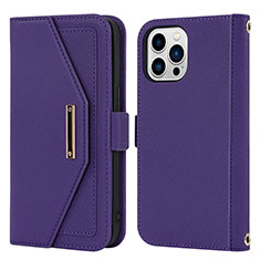 Handytasche Stand Schutzhülle Flip Leder Hülle D07T für Apple iPhone 13 Pro Max Violett