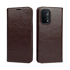 Handytasche Stand Schutzhülle Flip Leder Hülle D07T für Oppo A74 5G Braun