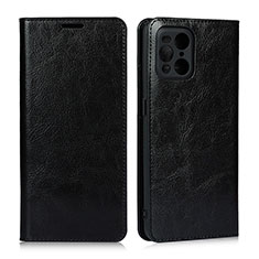 Handytasche Stand Schutzhülle Flip Leder Hülle D07T für Oppo Find X3 Pro 5G Schwarz