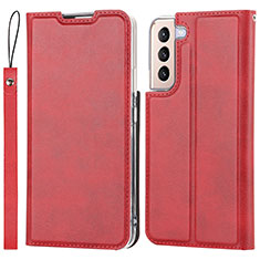 Handytasche Stand Schutzhülle Flip Leder Hülle D07T für Samsung Galaxy S21 5G Rot