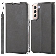 Handytasche Stand Schutzhülle Flip Leder Hülle D07T für Samsung Galaxy S21 5G Schwarz