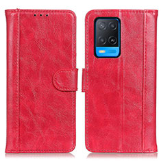 Handytasche Stand Schutzhülle Flip Leder Hülle D07Y für Oppo A54 4G Rot