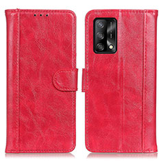 Handytasche Stand Schutzhülle Flip Leder Hülle D07Y für Oppo A74 4G Rot