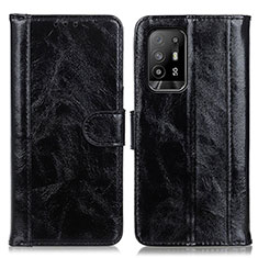 Handytasche Stand Schutzhülle Flip Leder Hülle D07Y für Oppo A94 5G Schwarz