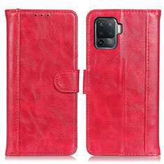 Handytasche Stand Schutzhülle Flip Leder Hülle D07Y für Oppo F19 Pro Rot