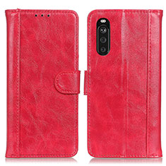 Handytasche Stand Schutzhülle Flip Leder Hülle D07Y für Sony Xperia 10 III Lite Rot