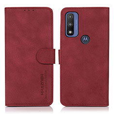 Handytasche Stand Schutzhülle Flip Leder Hülle D08Y für Motorola Moto G Pure Rot