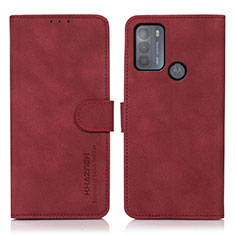 Handytasche Stand Schutzhülle Flip Leder Hülle D08Y für Motorola Moto G50 Rot