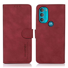 Handytasche Stand Schutzhülle Flip Leder Hülle D08Y für Motorola Moto G71 5G Rot