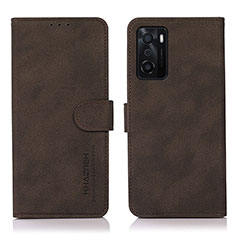 Handytasche Stand Schutzhülle Flip Leder Hülle D08Y für Oppo A55S 5G Braun