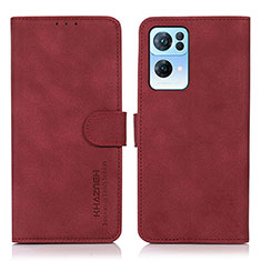 Handytasche Stand Schutzhülle Flip Leder Hülle D08Y für Oppo Reno7 Pro 5G Rot