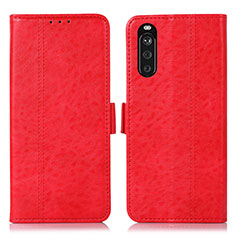 Handytasche Stand Schutzhülle Flip Leder Hülle D08Y für Sony Xperia 10 III Lite Rot