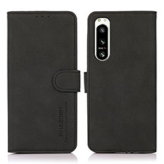 Handytasche Stand Schutzhülle Flip Leder Hülle D08Y für Sony Xperia 5 IV Schwarz