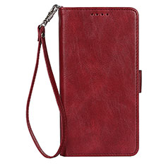 Handytasche Stand Schutzhülle Flip Leder Hülle D09T für Samsung Galaxy S21 5G Rot