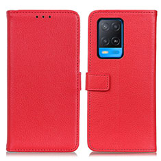 Handytasche Stand Schutzhülle Flip Leder Hülle D09Y für Oppo A54 4G Rot