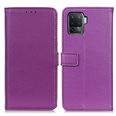 Handytasche Stand Schutzhülle Flip Leder Hülle D09Y für Oppo F19 Pro Violett