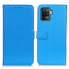 Handytasche Stand Schutzhülle Flip Leder Hülle D09Y für Oppo Reno5 F Hellblau