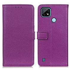 Handytasche Stand Schutzhülle Flip Leder Hülle D09Y für Realme C21 Violett