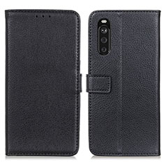 Handytasche Stand Schutzhülle Flip Leder Hülle D09Y für Sony Xperia 10 III Lite Schwarz