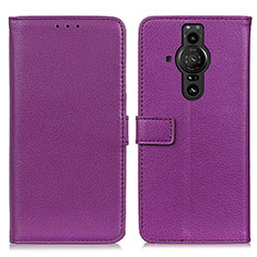 Handytasche Stand Schutzhülle Flip Leder Hülle D09Y für Sony Xperia PRO-I Violett