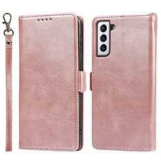 Handytasche Stand Schutzhülle Flip Leder Hülle D10T für Samsung Galaxy S21 FE 5G Rosegold