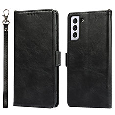 Handytasche Stand Schutzhülle Flip Leder Hülle D10T für Samsung Galaxy S21 FE 5G Schwarz