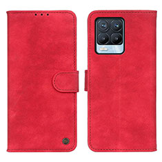 Handytasche Stand Schutzhülle Flip Leder Hülle D10Y für Realme 8 4G Rot