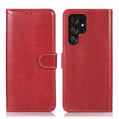 Handytasche Stand Schutzhülle Flip Leder Hülle D10Y für Samsung Galaxy S22 Ultra 5G Rot