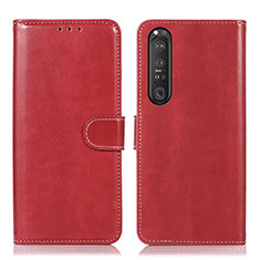 Handytasche Stand Schutzhülle Flip Leder Hülle D10Y für Sony Xperia 1 III Rot