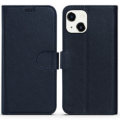 Handytasche Stand Schutzhülle Flip Leder Hülle DL1 für Apple iPhone 15 Blau