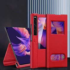 Handytasche Stand Schutzhülle Flip Leder Hülle DL4 für Huawei Mate Xs 2 Rot