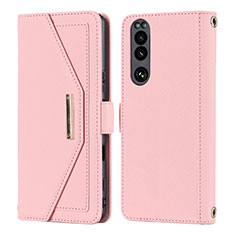 Handytasche Stand Schutzhülle Flip Leder Hülle DT1 für Sony Xperia 5 III Rosa