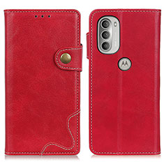 Handytasche Stand Schutzhülle Flip Leder Hülle DY01 für Motorola Moto G51 5G Rot