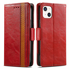 Handytasche Stand Schutzhülle Flip Leder Hülle F03 für Apple iPhone 13 Mini Rot