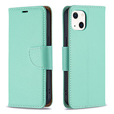 Handytasche Stand Schutzhülle Flip Leder Hülle für Apple iPhone 13 Cyan