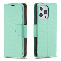 Handytasche Stand Schutzhülle Flip Leder Hülle für Apple iPhone 16 Pro Cyan