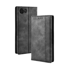 Handytasche Stand Schutzhülle Flip Leder Hülle für Blackberry KEYone Schwarz