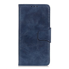 Handytasche Stand Schutzhülle Flip Leder Hülle für Motorola Moto One Fusion Blau