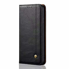 Handytasche Stand Schutzhülle Flip Leder Hülle für Oppo A12e Schwarz