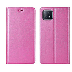 Handytasche Stand Schutzhülle Flip Leder Hülle für Oppo A72 5G Rosa